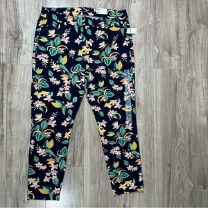 NWT OLD NAVY Tropical Floral PIXIE High Rise Secret Slim Pocket Pants 16